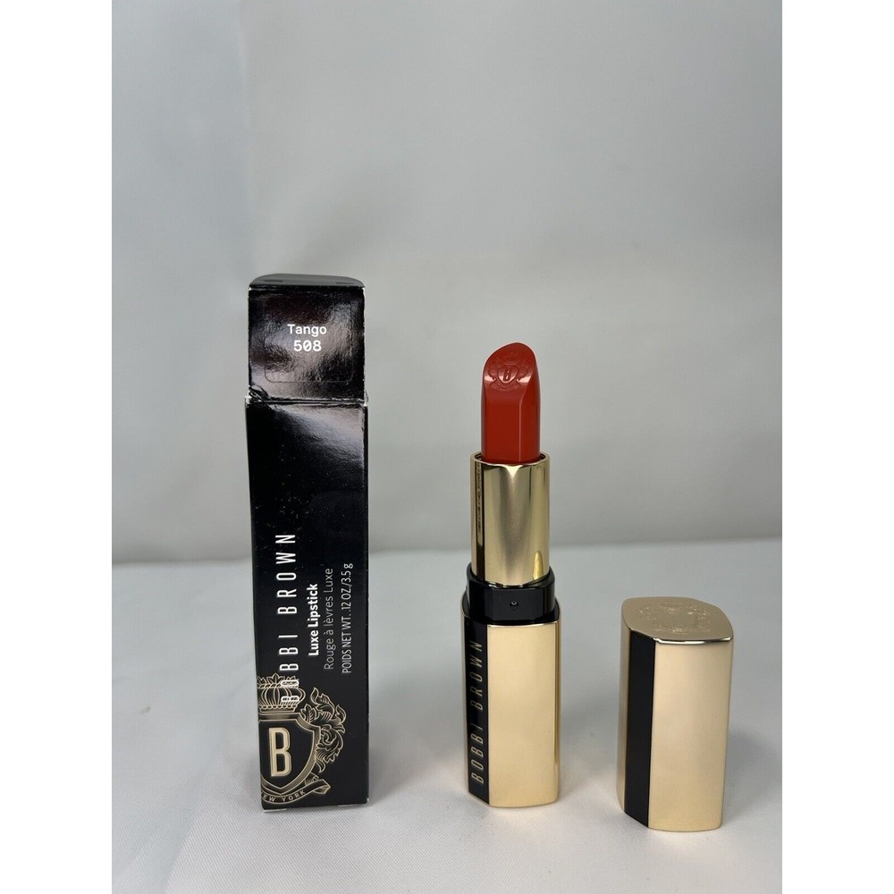 Bobbi Brown 10‎ Hour Moisturizing Luxe Lipstick 508 Tango - Burnt red- Satin NIB